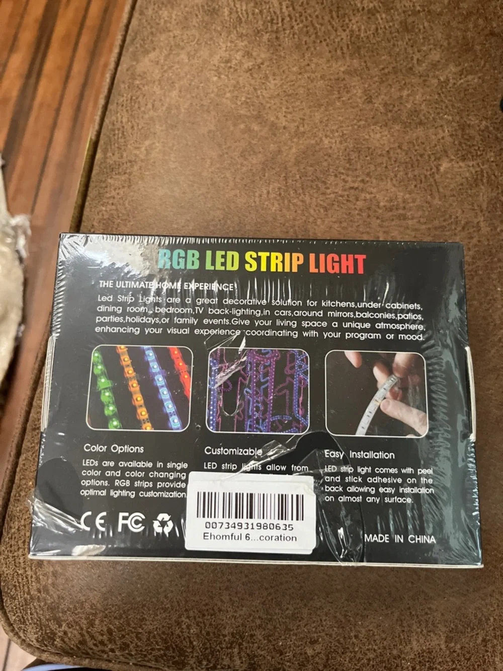 RGB LED Strip Light - Multicolor Flexible Party Lights (Black) Bx 10